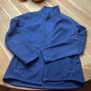 Athleta stroll fleece full zip up jacket navy blue